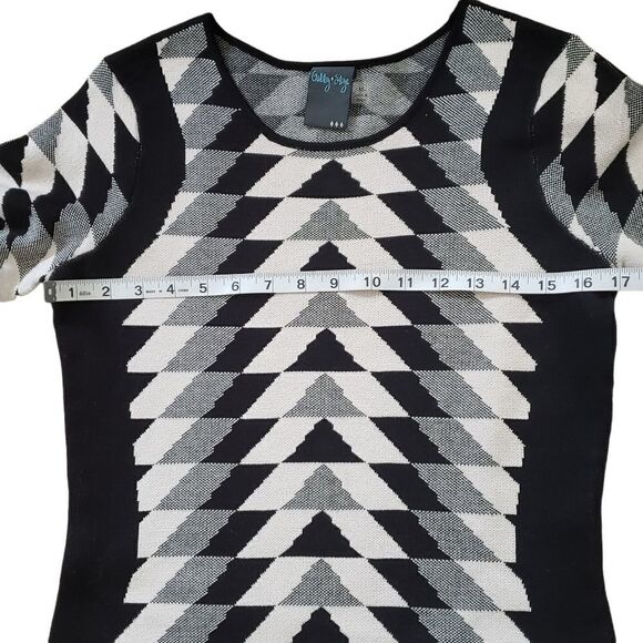 NWT Gabby Skye Black Alabaster 3/4 Sleeve Sheath Sweater Dress MEDIUM - Picture 8 of 16